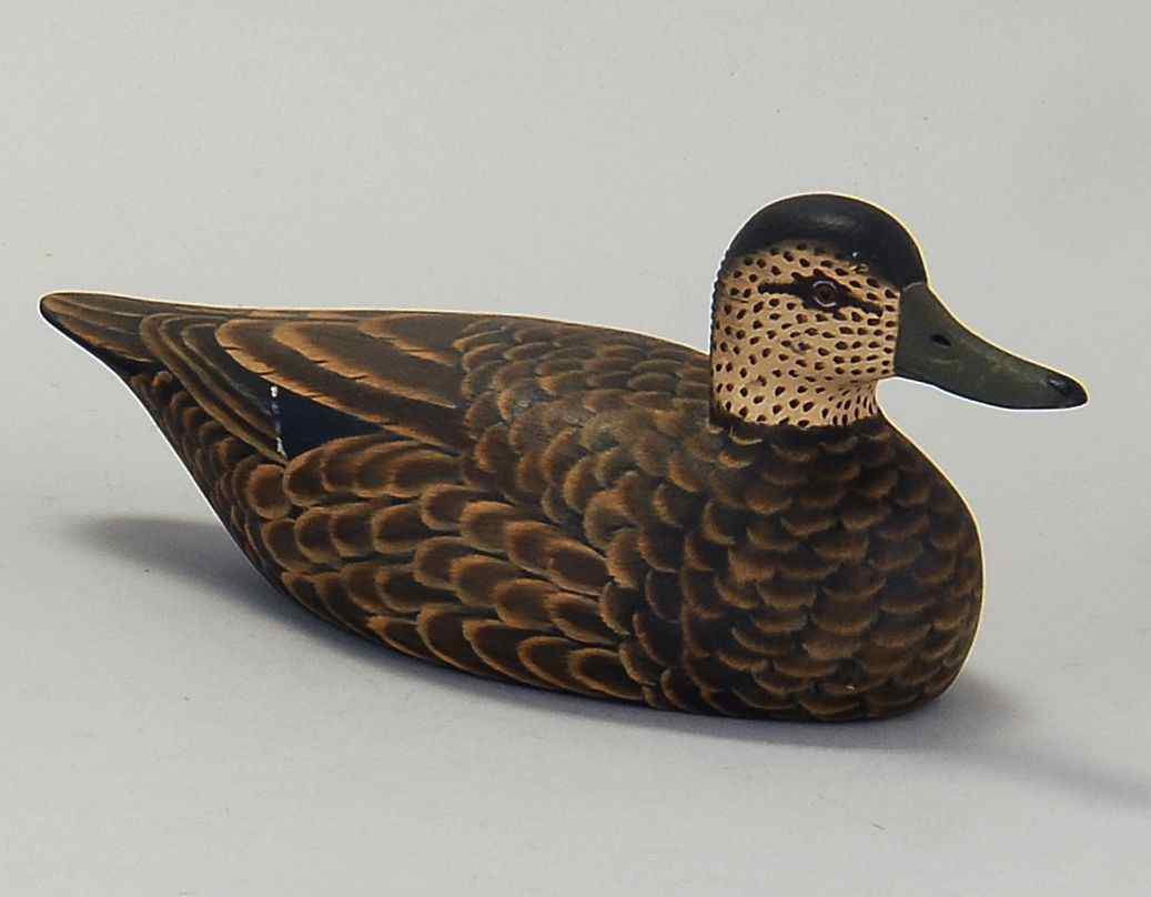 Appraisal: QUARTER-SIZE BLACK DUCK CARVINGBy James Lapham of Dennisport Mass