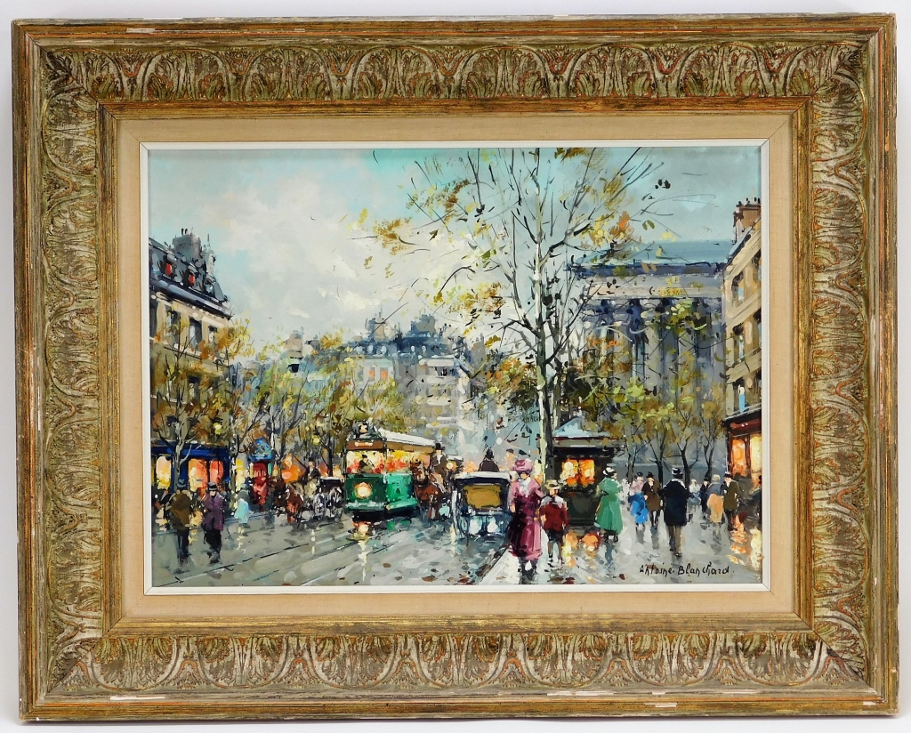 Appraisal: ANTOINE BLANCHARD PARISIAN STREET SCENE PAINTING France - Post impressionist