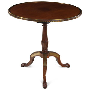 Appraisal: A Northern European Brass Inlaid Mahogany Center Table th Century