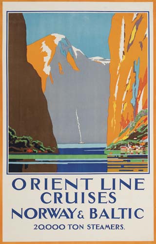 Appraisal: ANONYMOUS ORIENT LINE CRUISES NORWAY BALTIC x Inches Condition B