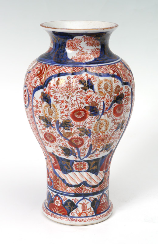 Appraisal: JAPANESE IMARI PORCELAIN VASE Iron red cobalt and gold hand