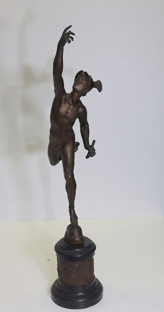 Appraisal: Antique Bronze Sculpture Of Mercury Nice large size and original