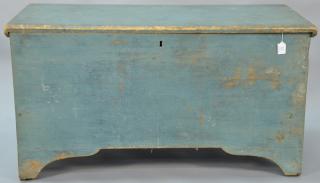 Appraisal: Primitive blanket chest with lift top in original blue paint