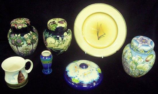 Appraisal: A group of modern Moorcroft pottery comprising three limited edition