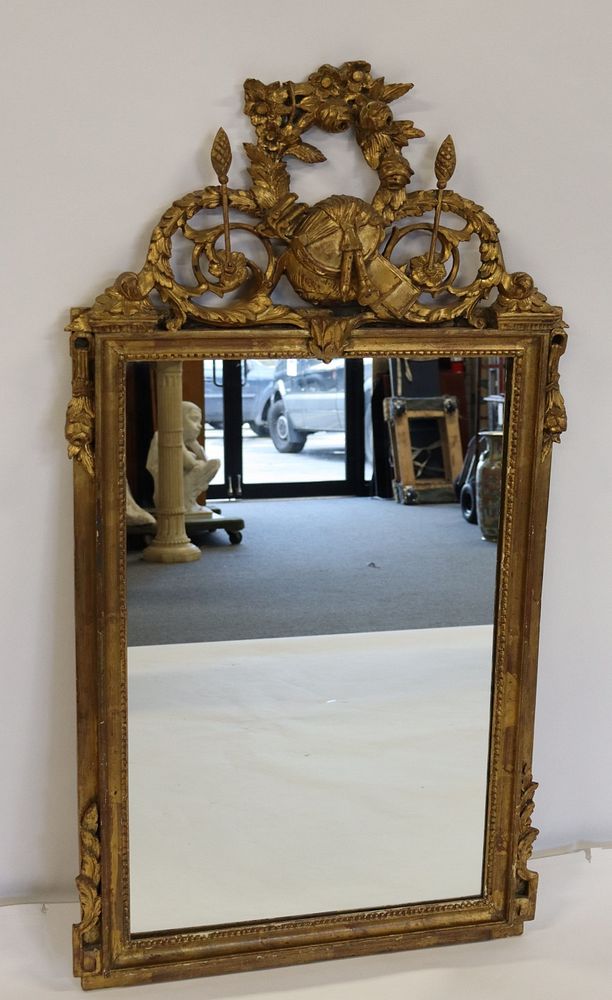 Appraisal: Antique Carved And Gilt Wood Mirror From a New Rochelle