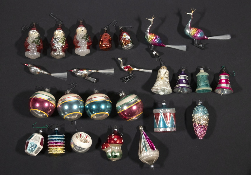 Appraisal: GLASS CHRISTMAS ORNAMENTS Collection of Assorted Mid- th c Blown