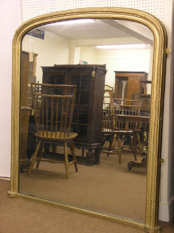 Appraisal: A large Victorian overmantel domed shape gilt frame with rope