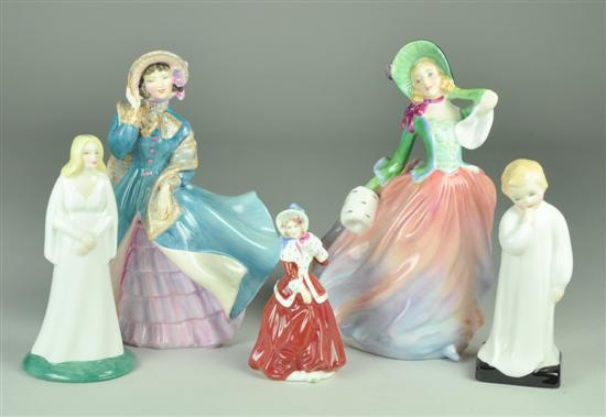 Appraisal: Five Royal Doulton Figurines Autumn Breezes Delphine Galadriel Darling and