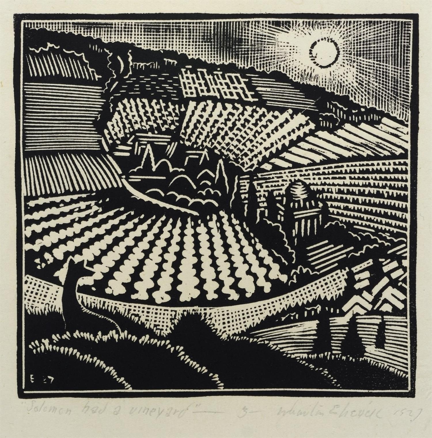 Appraisal: Wharton Esherick American - woodcut on handmade paper Solomon had