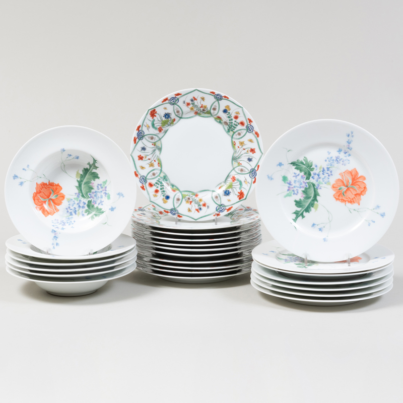 Appraisal: Assembled Limoges Porcelain Part Service Printed marks Comprising Eleven plates