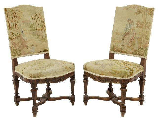 Appraisal: lot of French Louis XIV style walnut side chairs th