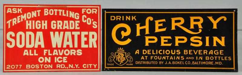 Appraisal: Lot of Tin Signs Description Includes High Grade Soda Water