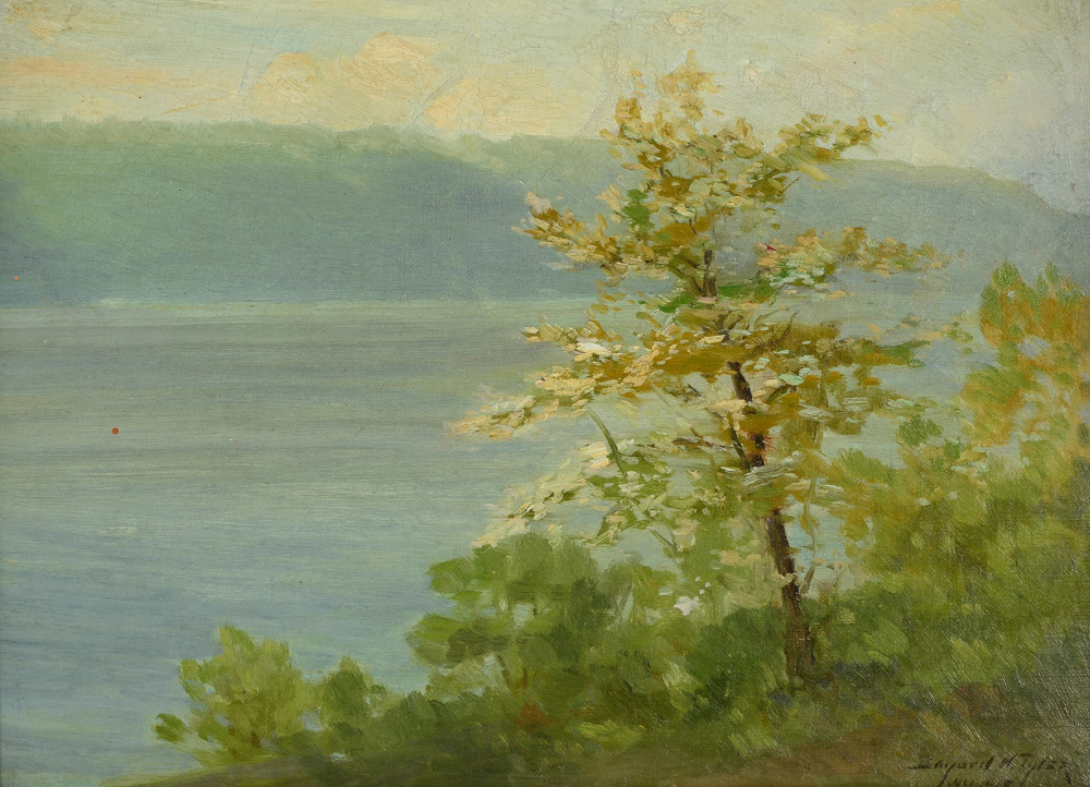 Appraisal: TYLER Bayard Henry American - View Across the River Oil