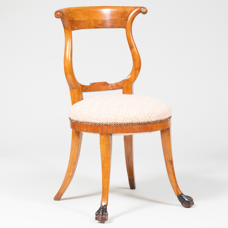 Appraisal: Biedermeier Fruitwood and Ebonized Side Chair x x in height