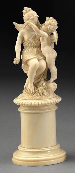 Appraisal: A French carved ivory figural group late th century Allegorical