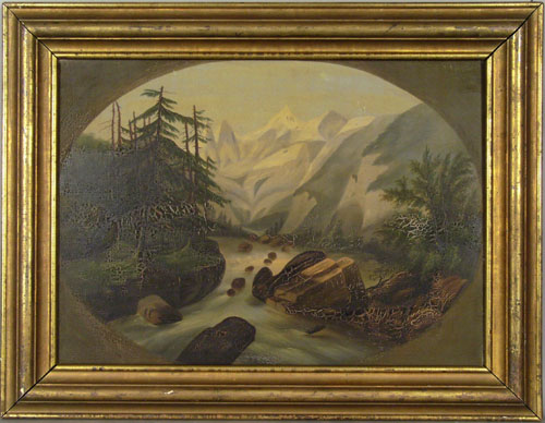 Appraisal: Hudson river oil on canvas landscape th c x Provenance