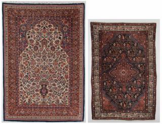 Appraisal: Antique Persian Area Rugs st item Antique Persian meditation Sarouk