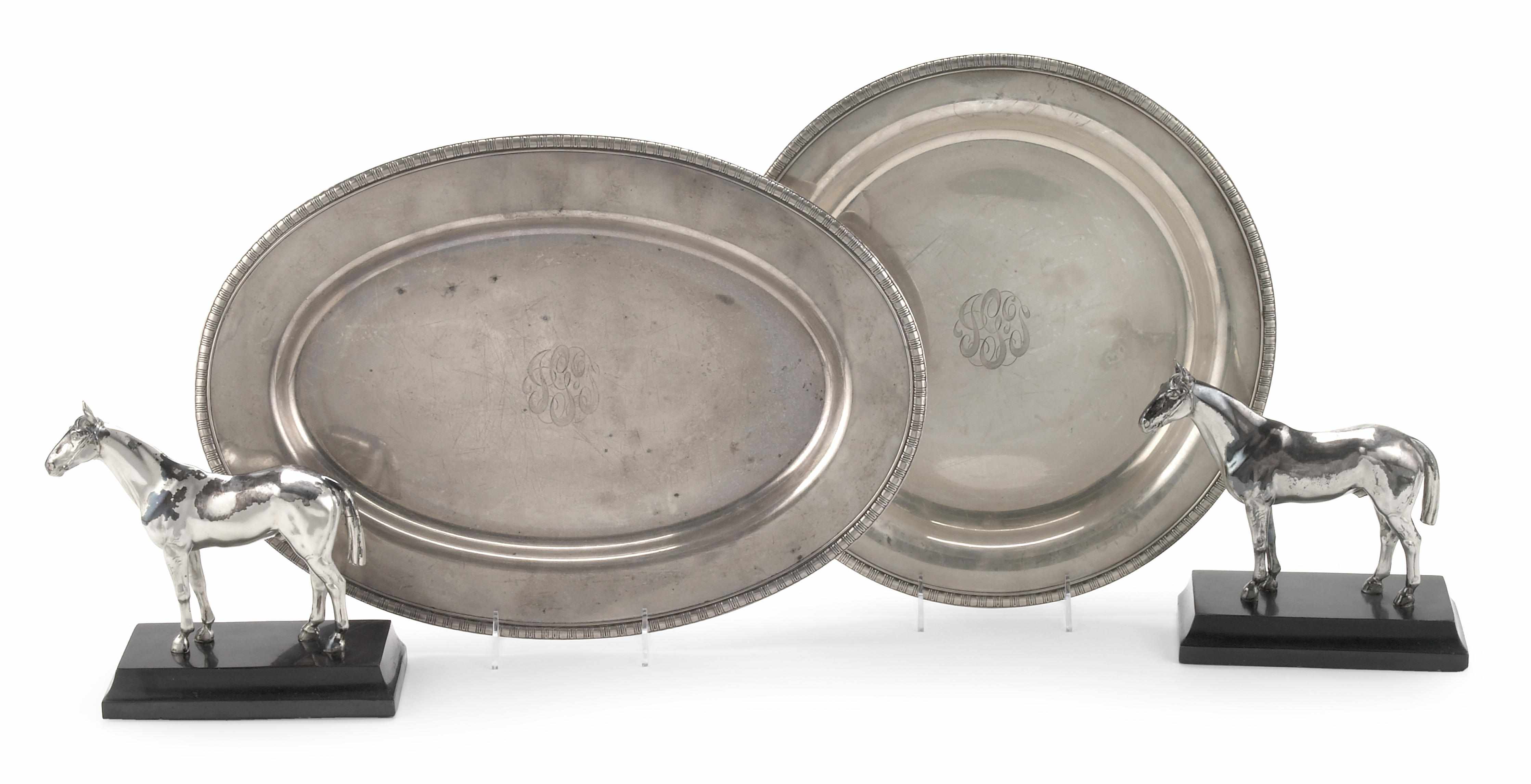 Appraisal: Norma Shearer and Irving Thalberg silver A pair of International