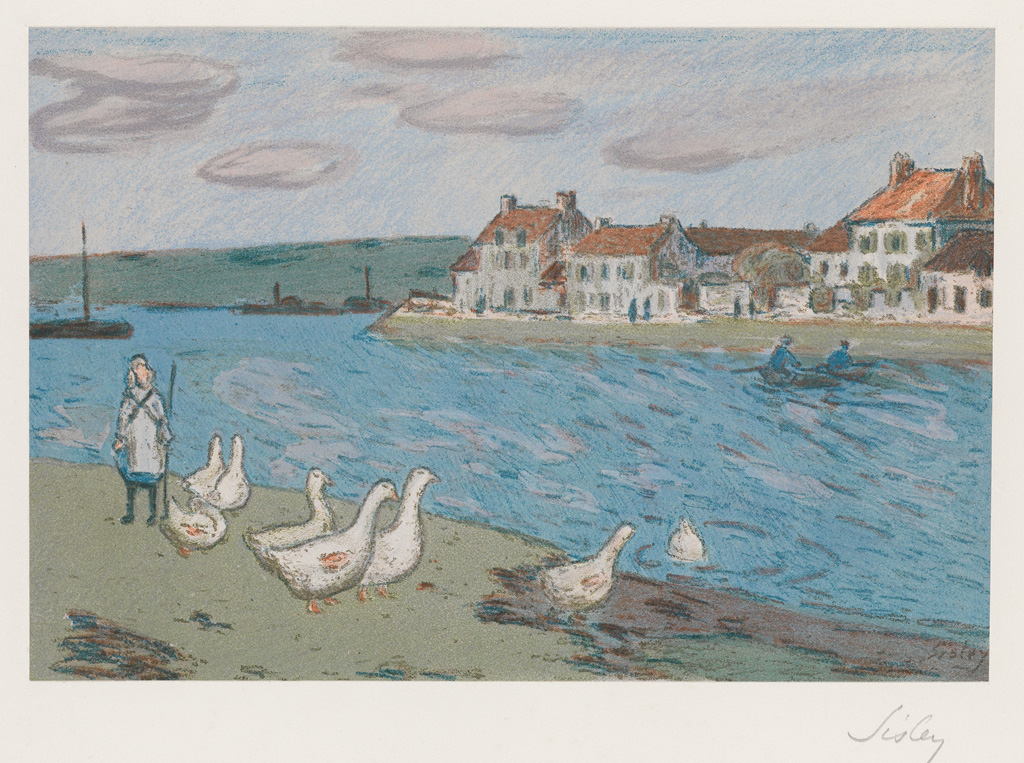 Appraisal: ALFRED SISLEY Les Bords de Rivi re Les Oies Color