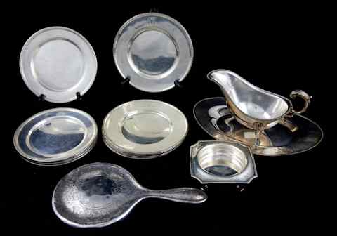 Appraisal: GROUP OF SILVER TABLEWARES including Reed Barton butter plates shape