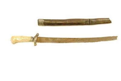 Appraisal: A French th century hunting sword with a curved steel