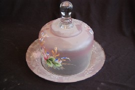 Appraisal: VIC ENAMEL GLASS CHEESE DISH AND COVER