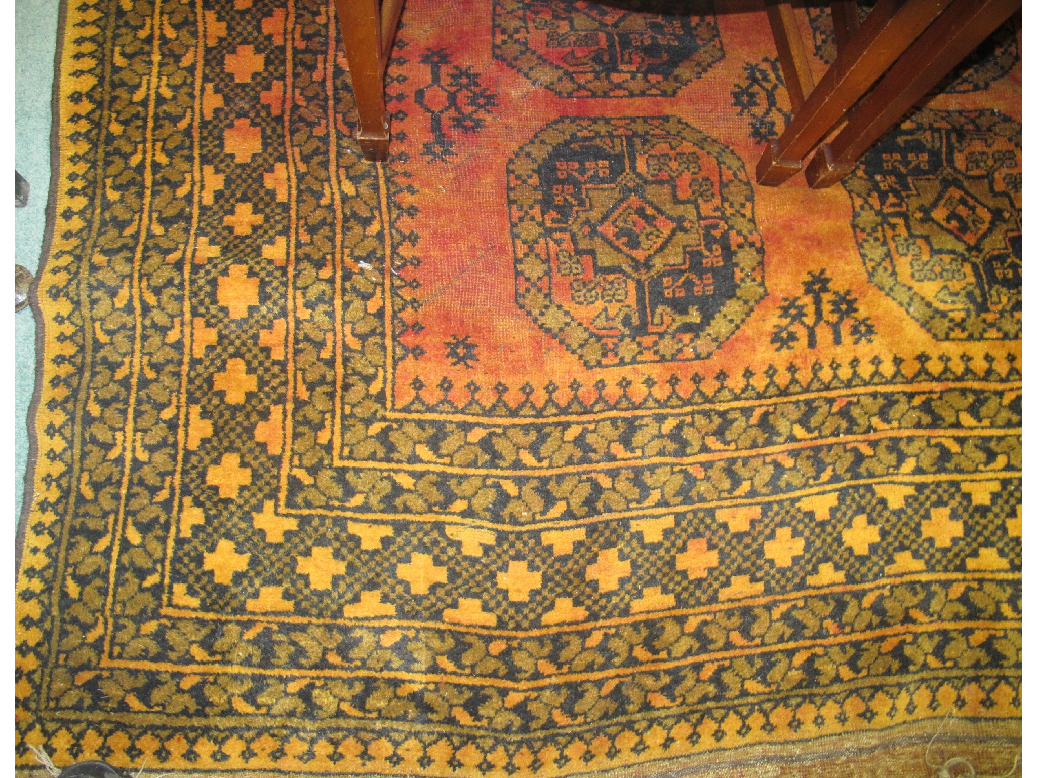 Appraisal: Eastern floor rug on mustard ground