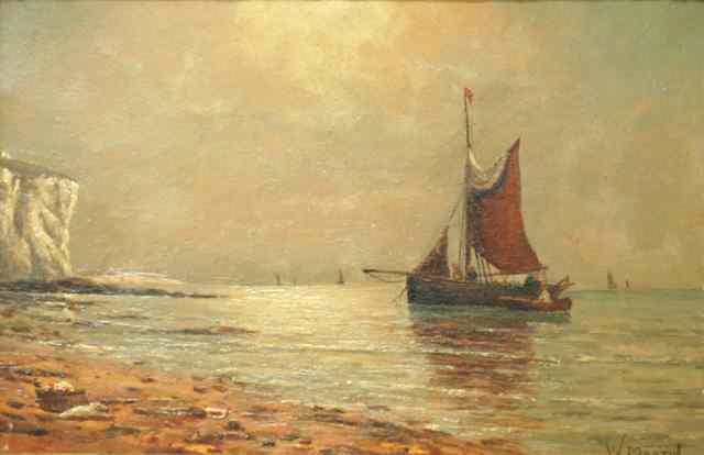 Appraisal: WILLIAM MARTIN OIL ON WOOD PANEL British th century Sail