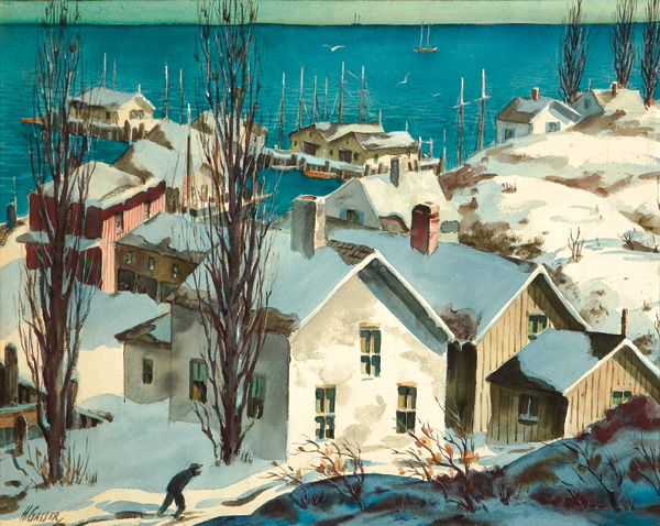 Appraisal: GASSER HENRY American - ''Winter Harbor II '' casein on