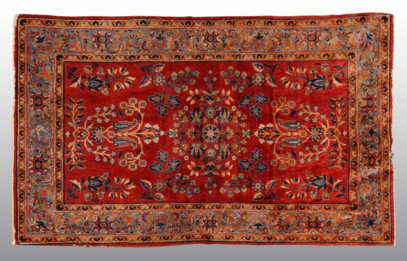 Appraisal: Antique Oriental Rug Description Nice deep reds and blues Tight