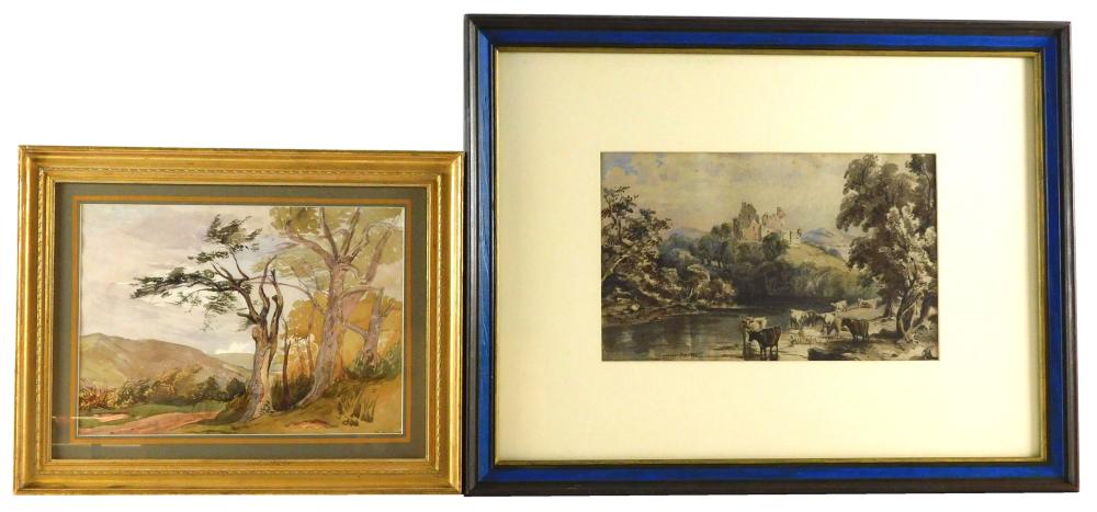 Appraisal: Two framed watercolor landscapes including Summer landscape English early th