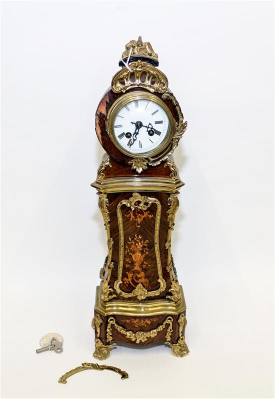 Appraisal: Sale Lot A Gilt Metal Mounted Diminutive Tall Case Clock