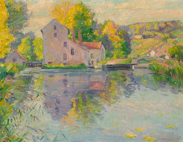 Appraisal: Abel George Warshawsky American - House at the River's Edge