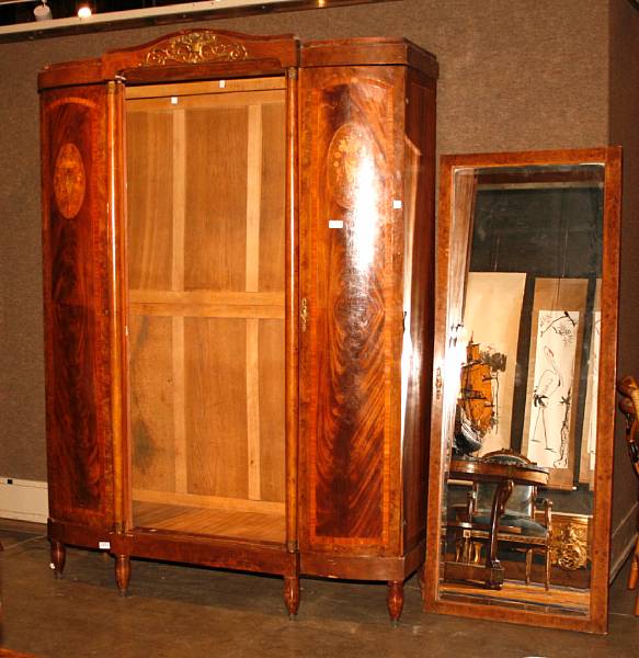 Appraisal: A Louis XVI style inlaid mahogany armoire mid th century