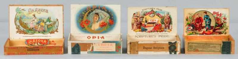 Appraisal: Lot of Scarce Cigar Boxes Description Includes Shoe Peg depicting