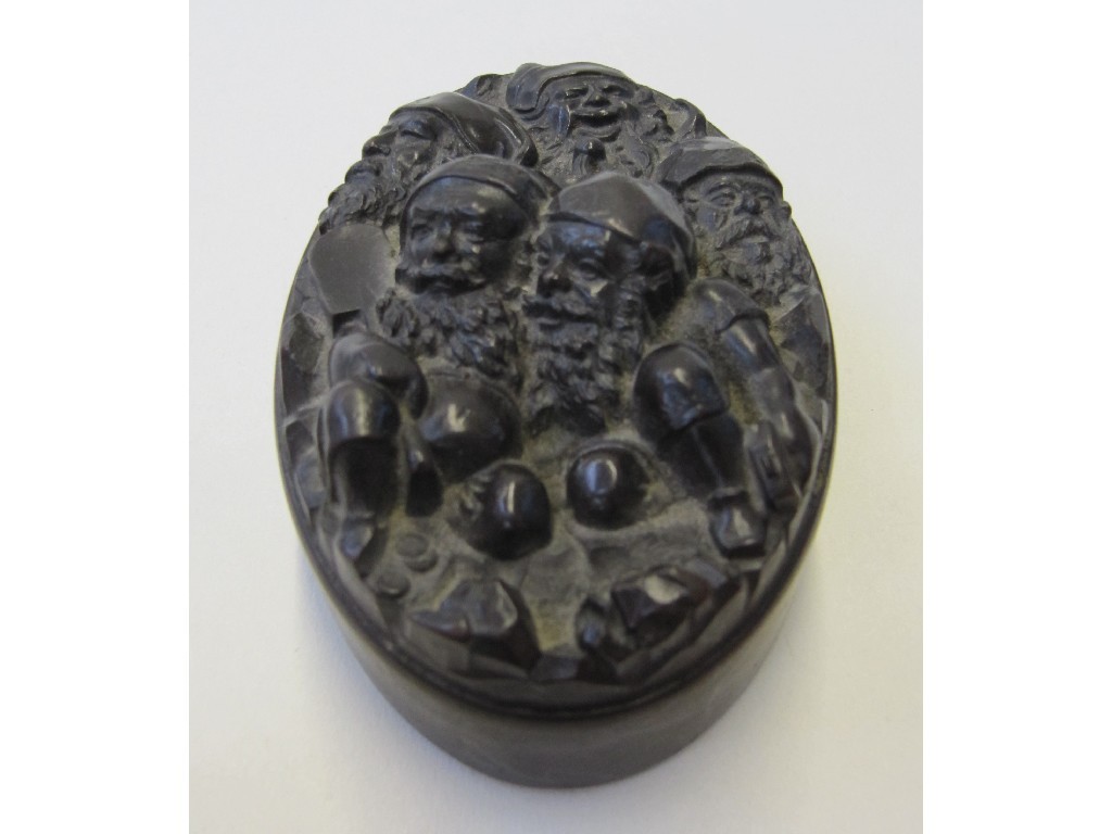 Appraisal: Early plastic paperweight depicting dwarfs and a Daniel Dupuis plaque