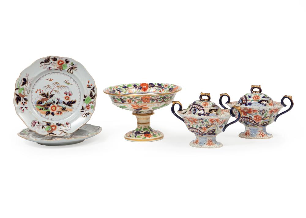 Appraisal: Group of English Ironstone China decorated in the Imari palette