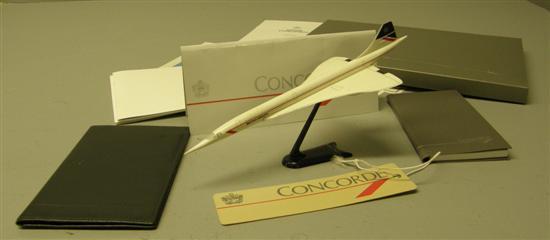 Appraisal: Various Concorde memorabilia model note book two certificates stationery wallet