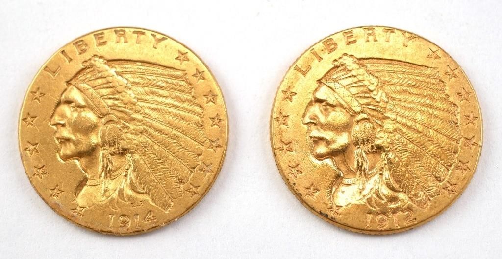 Appraisal: INDIAN HEAD GOLD QUARTER EAGLES Indian Head Gold Quarter Eagles