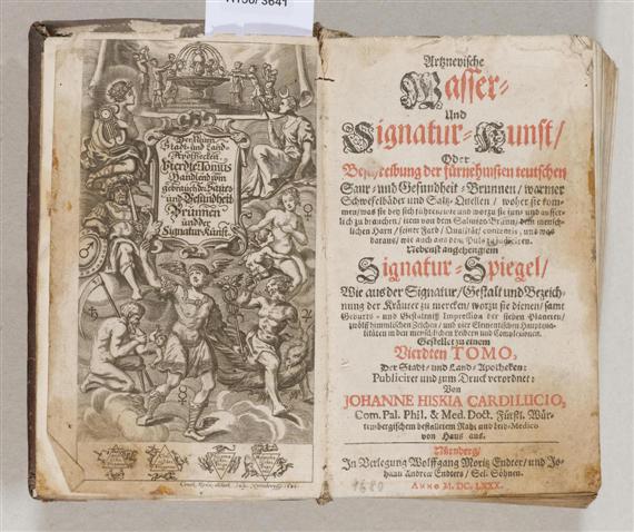 Appraisal: MEDICAL SCIENCE - Cardilucius Johannes Hiskia Artzneyische Wasser- Und Signatur-Kunst