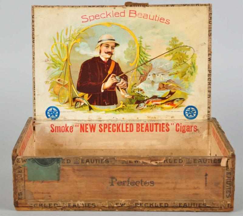 Appraisal: Speckled Beauties Cigar Box Another very rare box with great