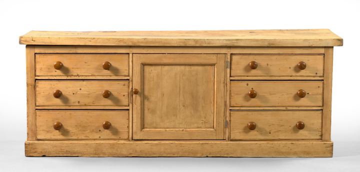 Appraisal: Large English Scrubbed Pine and Maple Sideboard third quarter th