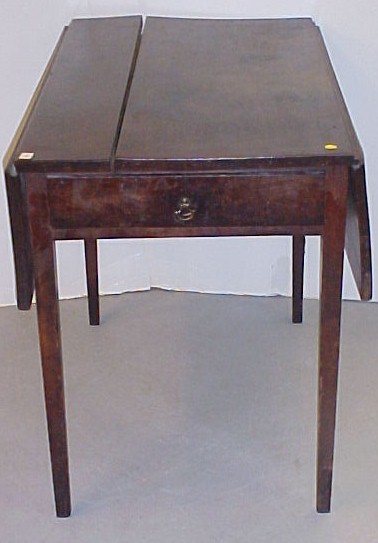 Appraisal: th C mahogany drop leaf table one drawer '' h