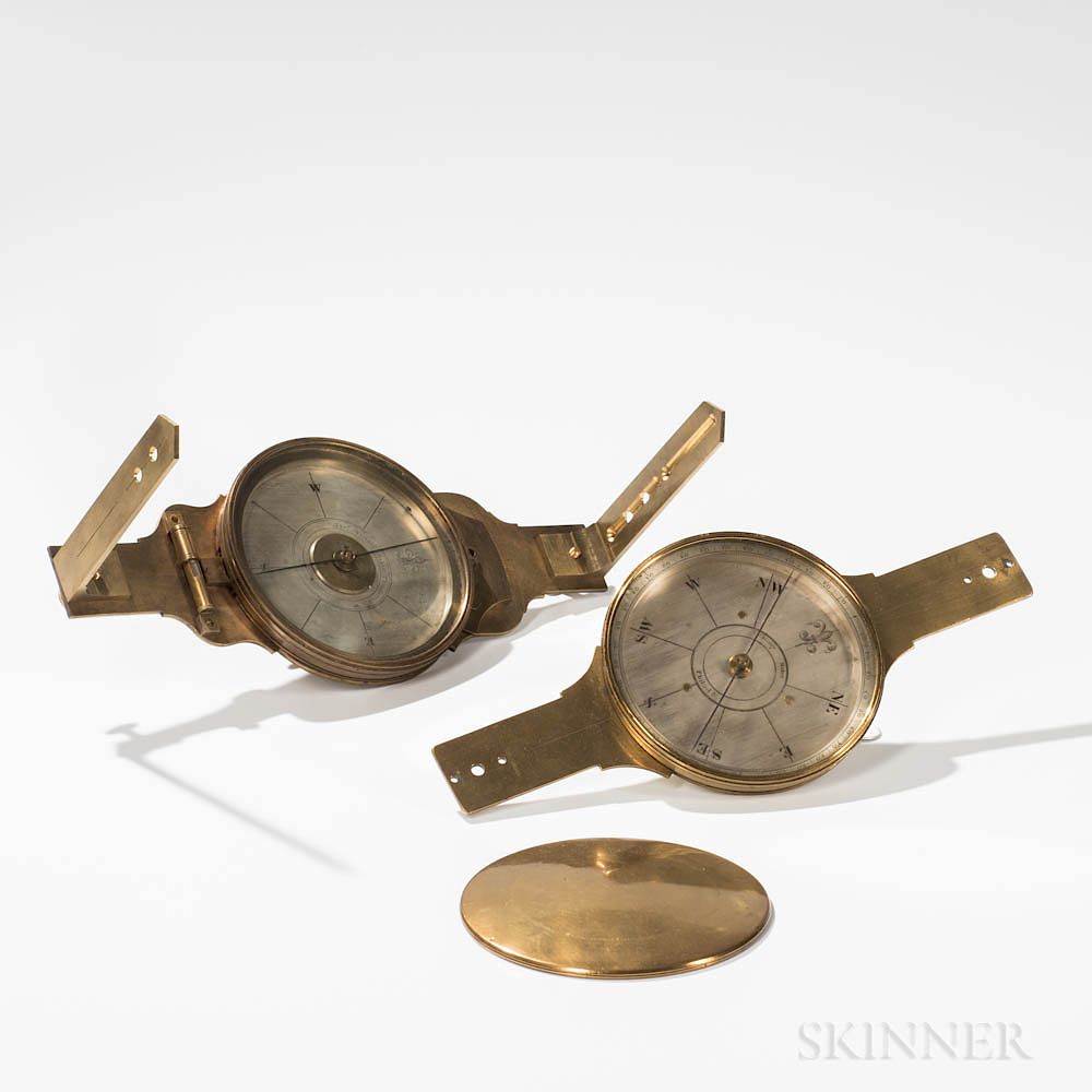 Appraisal: Two Thomas Whitney Surveyor's Compasses Two Thomas Whitney Surveyor's Compasses