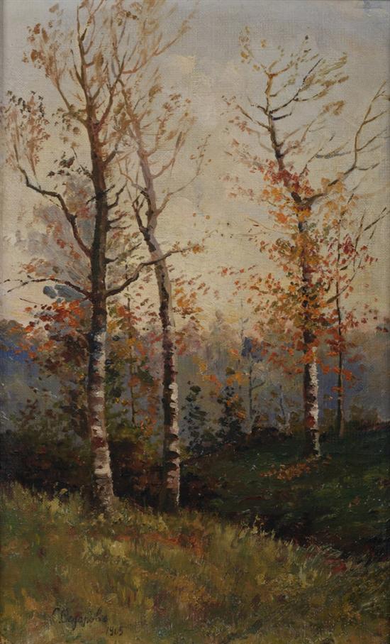 Appraisal: SERGEI FEDEROV Russian th th century BIRCH TREES IN AUTUMN