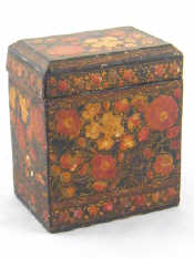 Appraisal: An early th century lacquered wood two pack card case