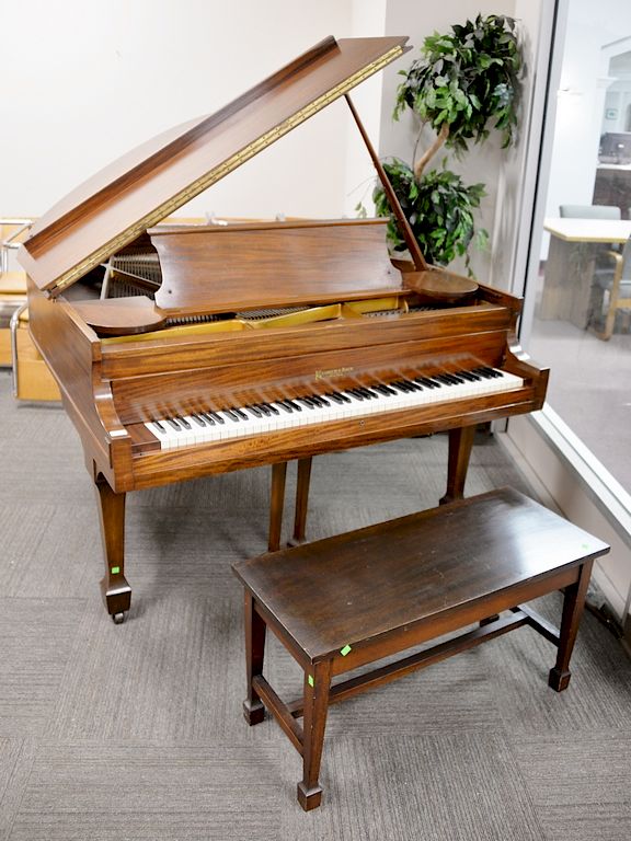 Appraisal: Kranich Bach mahogany baby grand piano along with bench Kranich