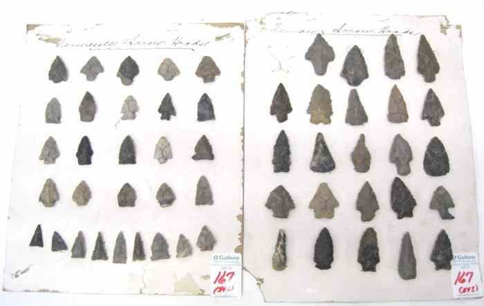 Appraisal: CASED COLLECTION OF NATIVE AMERICAN INDIAN ARROW HEADS approximately pieces