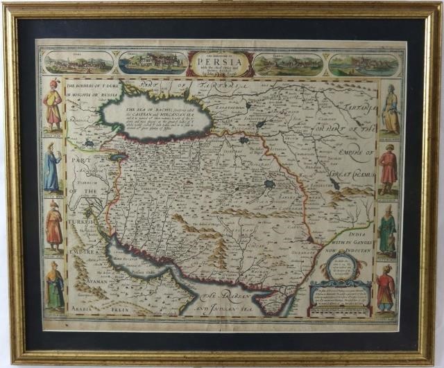 Appraisal: TH CENTURY MAP OF THE KINGDOM OF PERSIA POLYCHROME COLORED