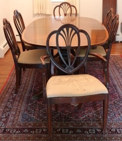 Appraisal: 'S SEVEN PC CUSTOM MAHOGANY DINING SET DUNCAN PHYFE STYLE